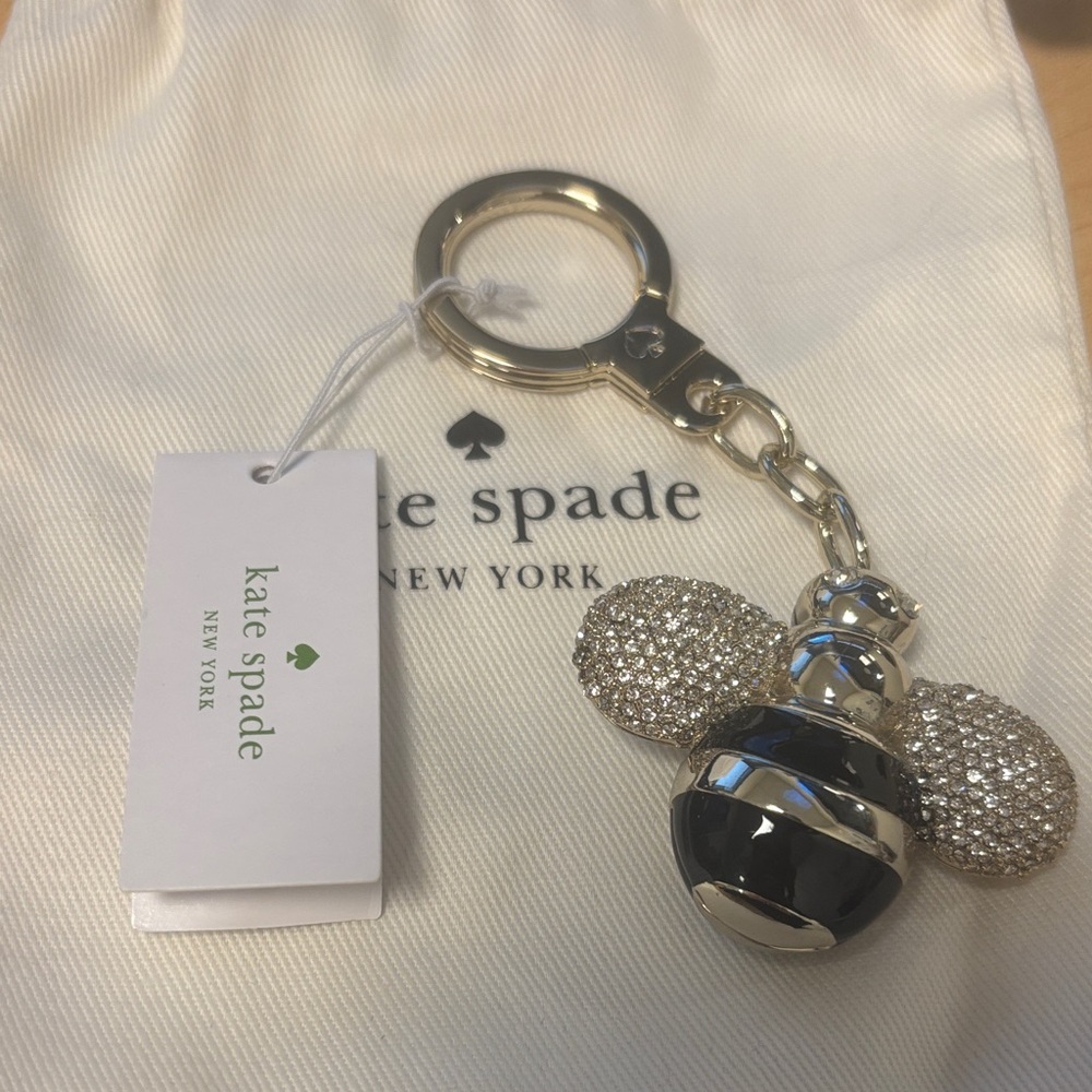 Kate Spade Black and Silver Bee Keyring